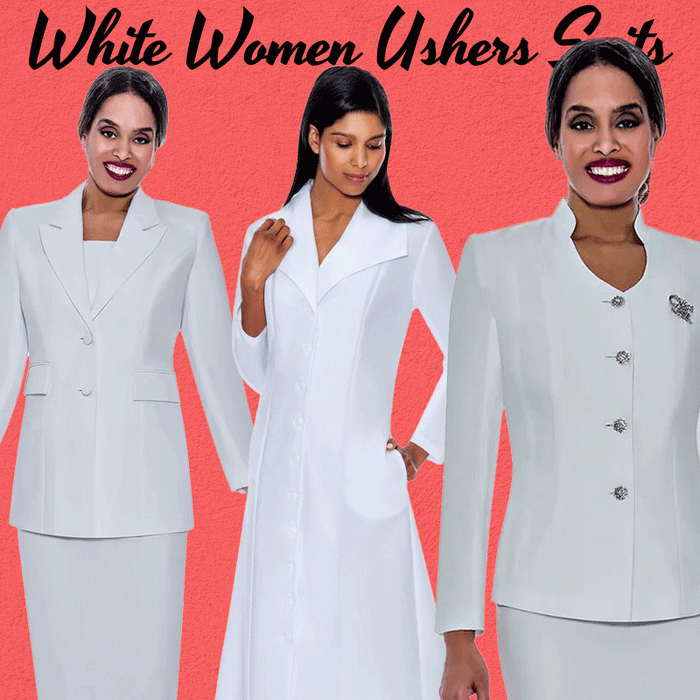 white usher suits for women