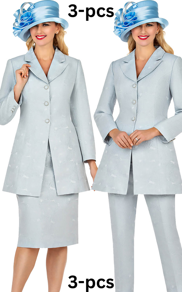 Giovanna Church Suit 0968-Silver - Church Suits For Less