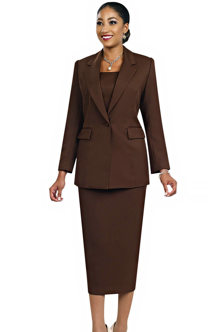 Ben Marc Usher Suit 2295C-Chocolate - Church Suits For Less