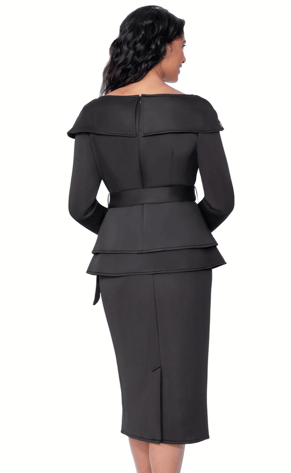 Women Church Suit 600672C-Black/Gold