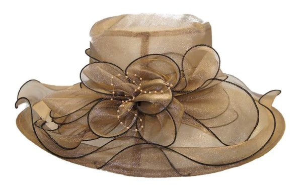 Women Church Hat BDF-9217C Tan - Church Suits For Less