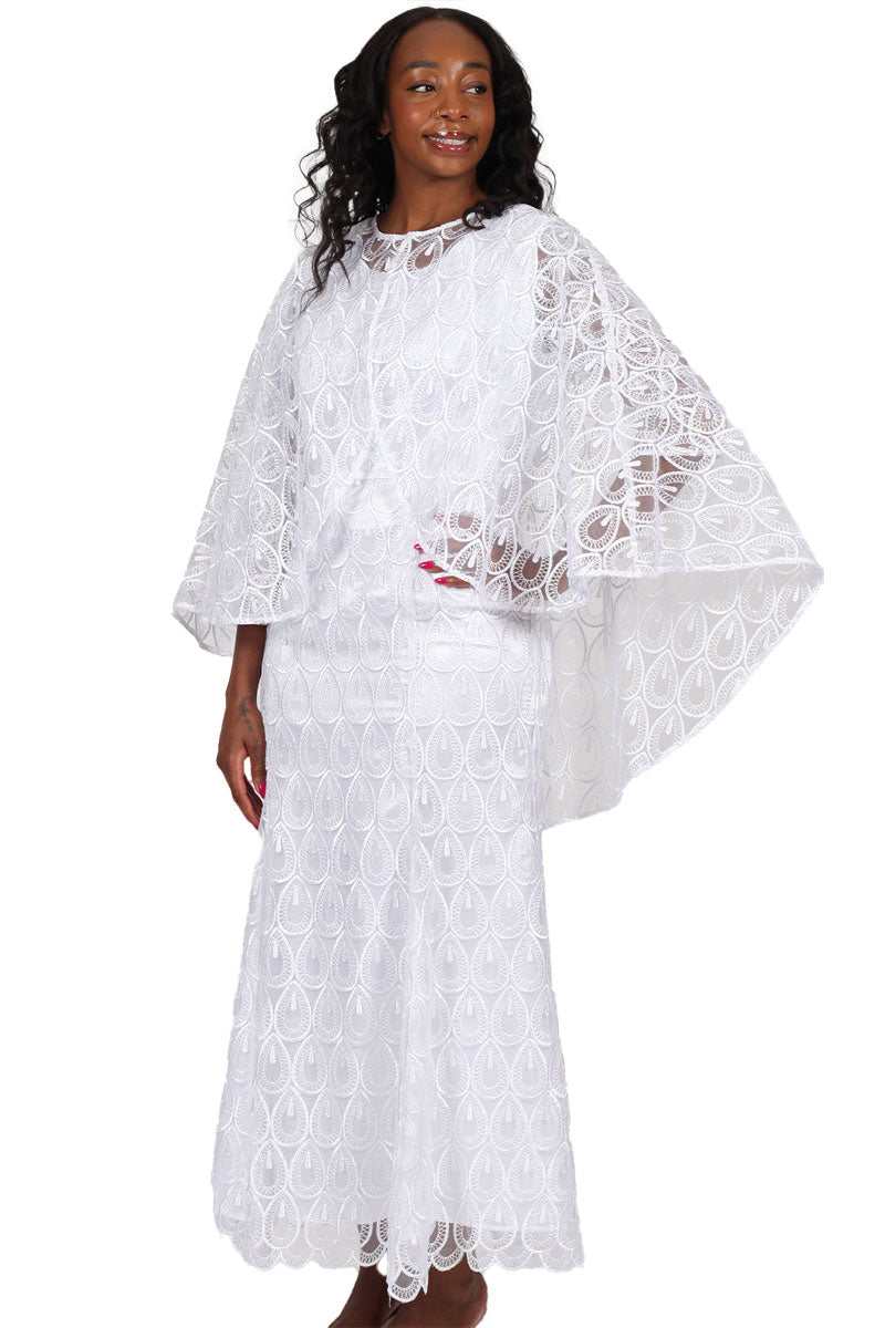 Diana Couture Church Dress 9112C-White