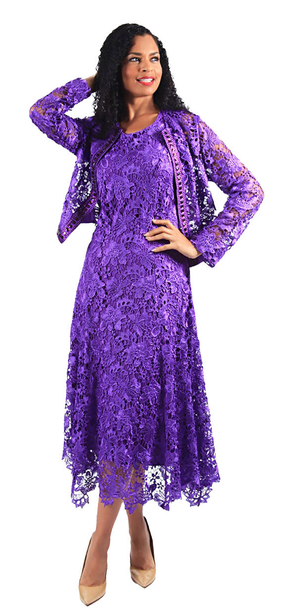 Diana Church Dress 8190-Purple - Church Suits For Less