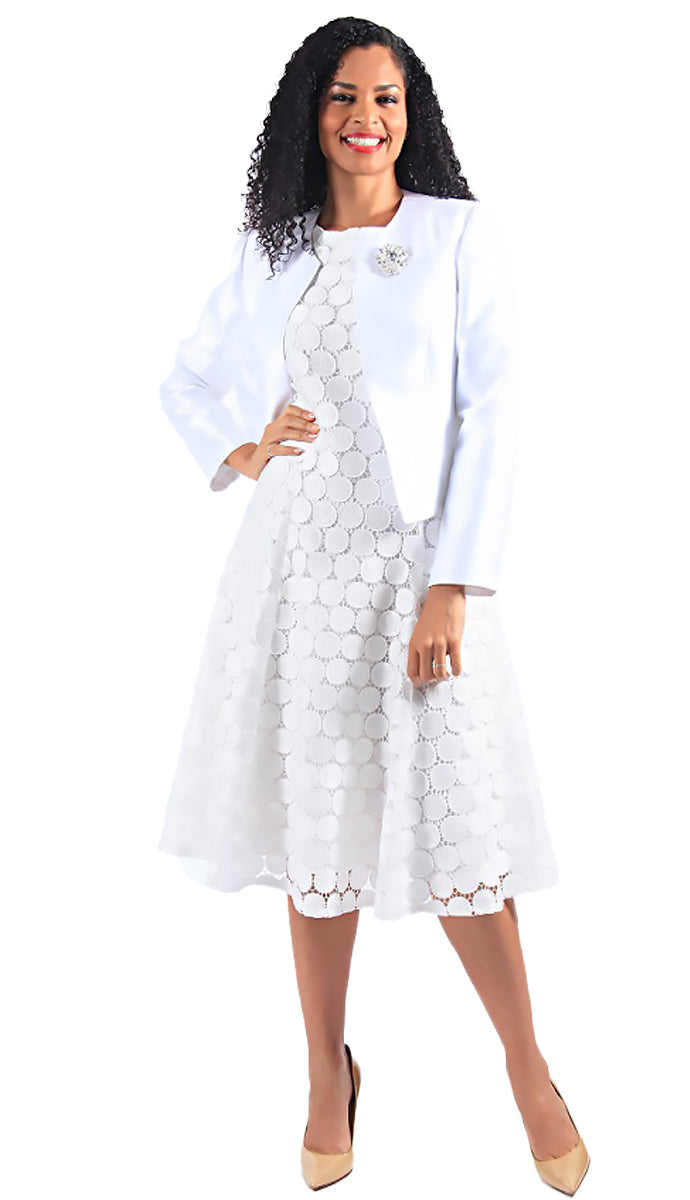 Diana Couture Dress 8629-White - Church Suits For Less