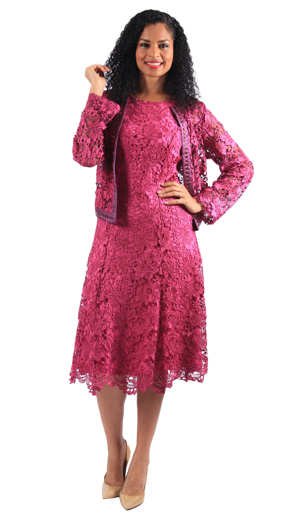 Diana Church Dress 8190-Fuchsia - Church Suits For Less