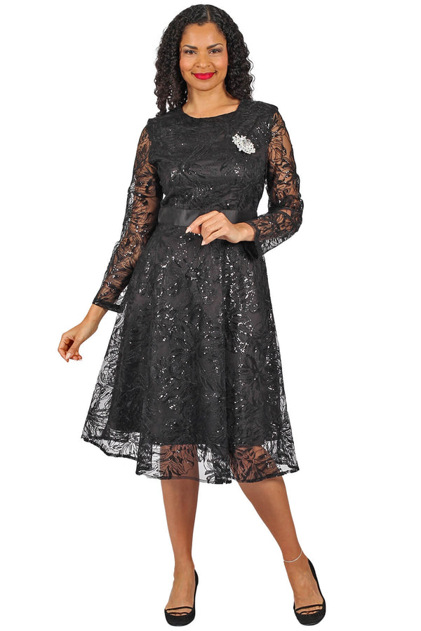 Diana Couture Dress 8639C-Black - Church Suits For Less