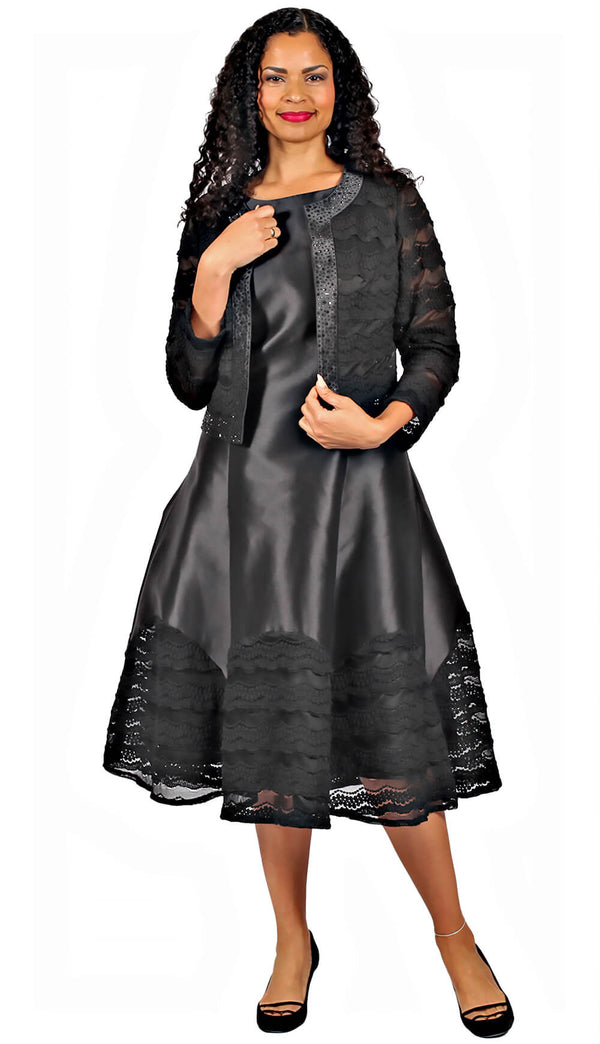 Diana Couture Dress 8686C-Black - Church Suits For Less