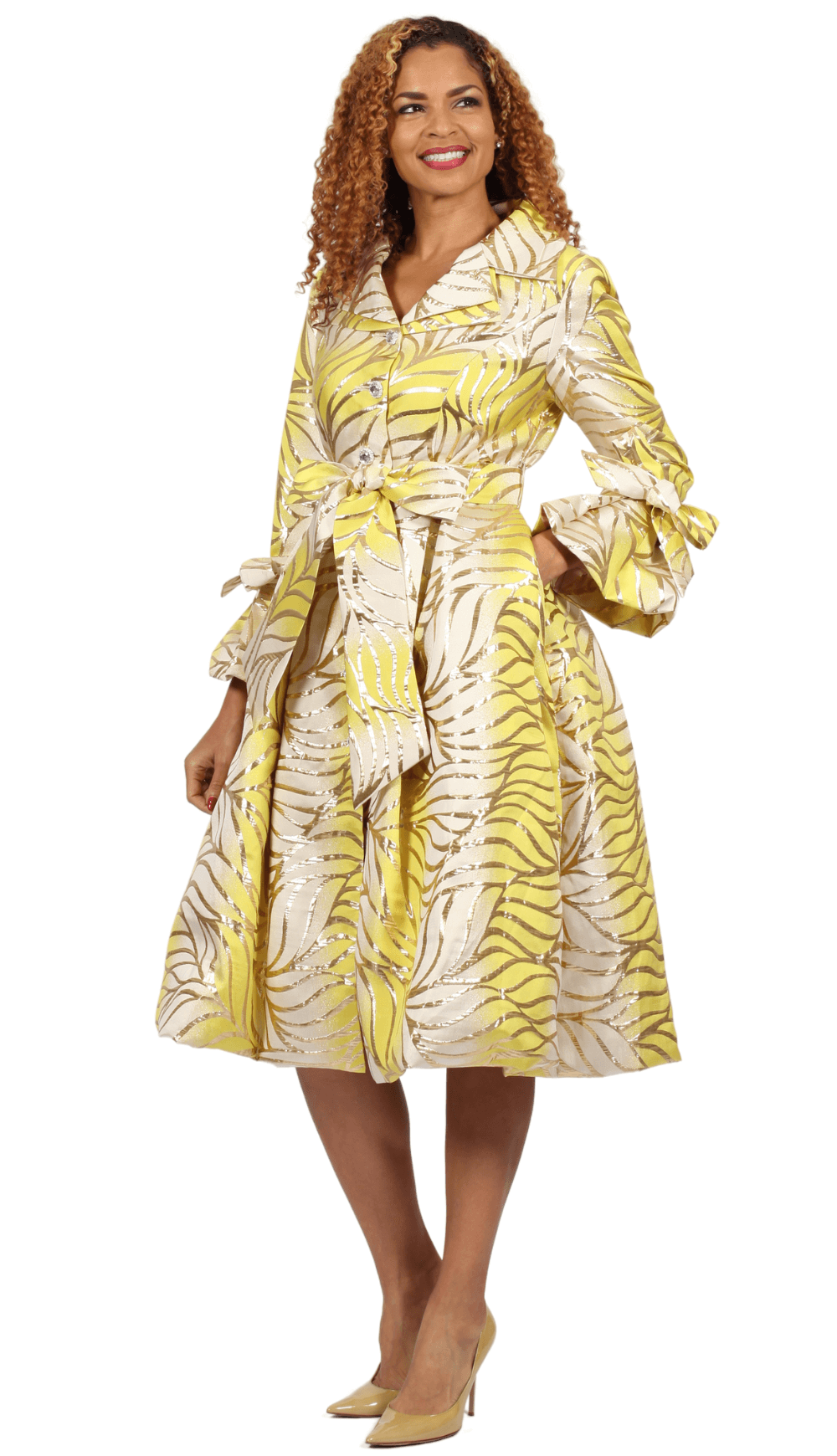 Diana Couture Dress 8903-Yellow - Church Suits For Less