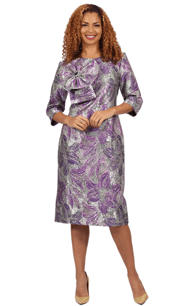 Diana Couture Church Dress 8988-Purple - Church Suits For Less