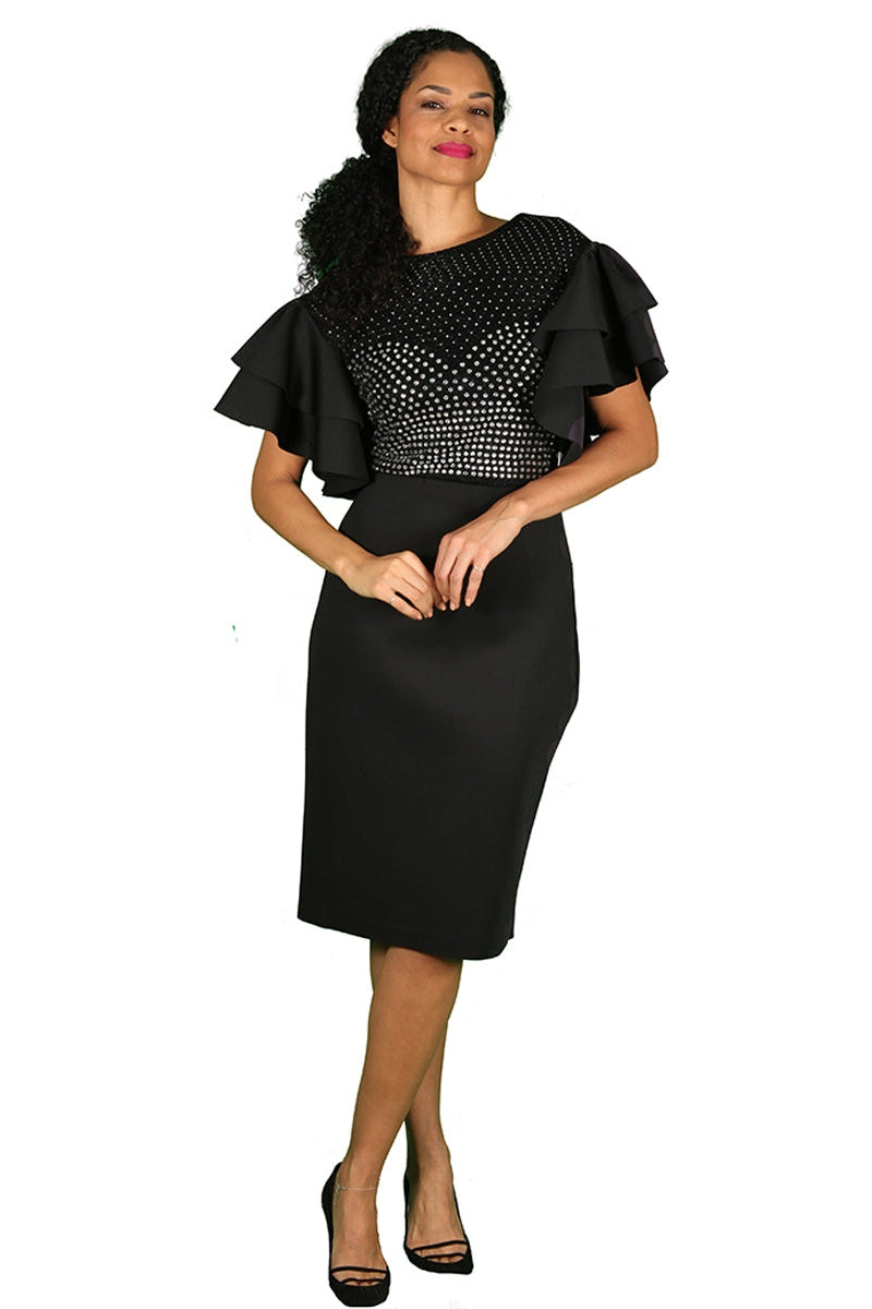 Diana Couture Dress 8535-Black - Church Suits For Less