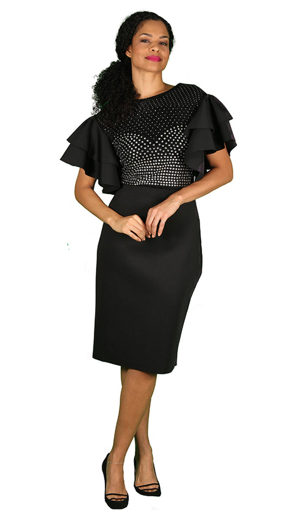 Diana Couture Dress 8535C-Black - Church Suits For Less