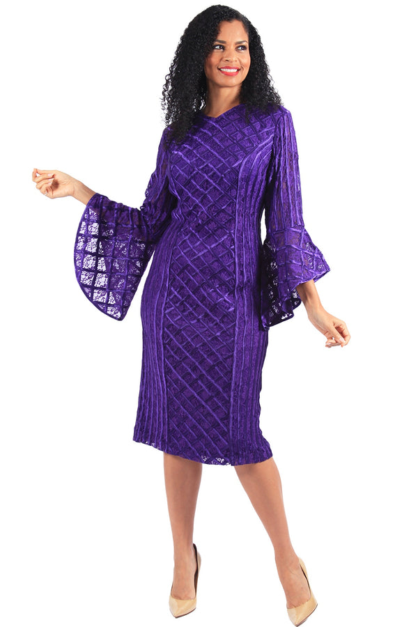 Diana Couture Dress 8566C-Purple - Church Suits For Less