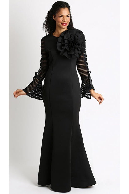 Diana Couture Dress D1054C-Black - Church Suits For Less