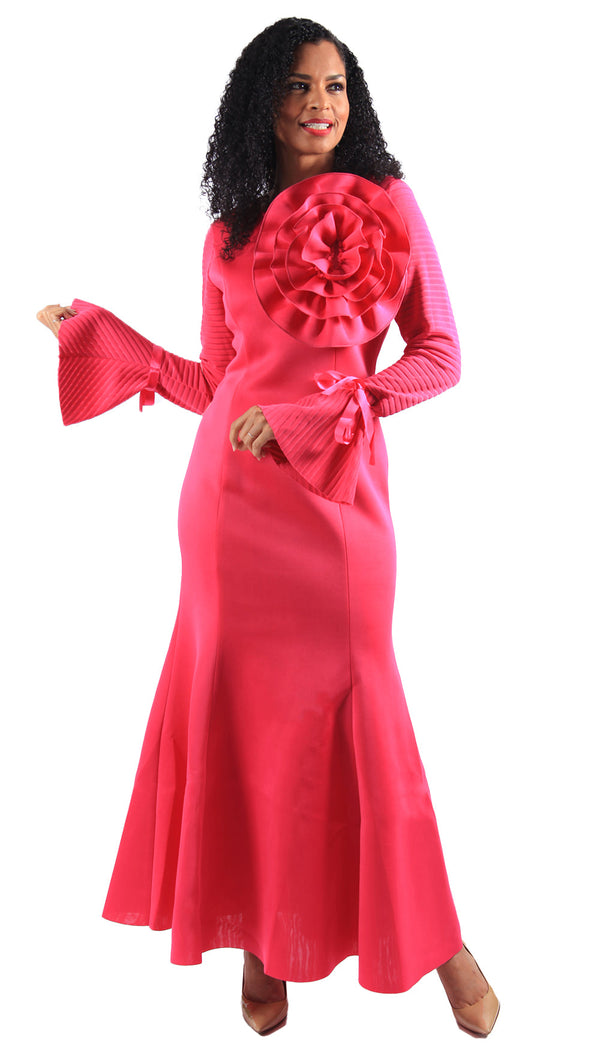 Diana Couture Dress D1054C-Fuchsia - Church Suits For Less