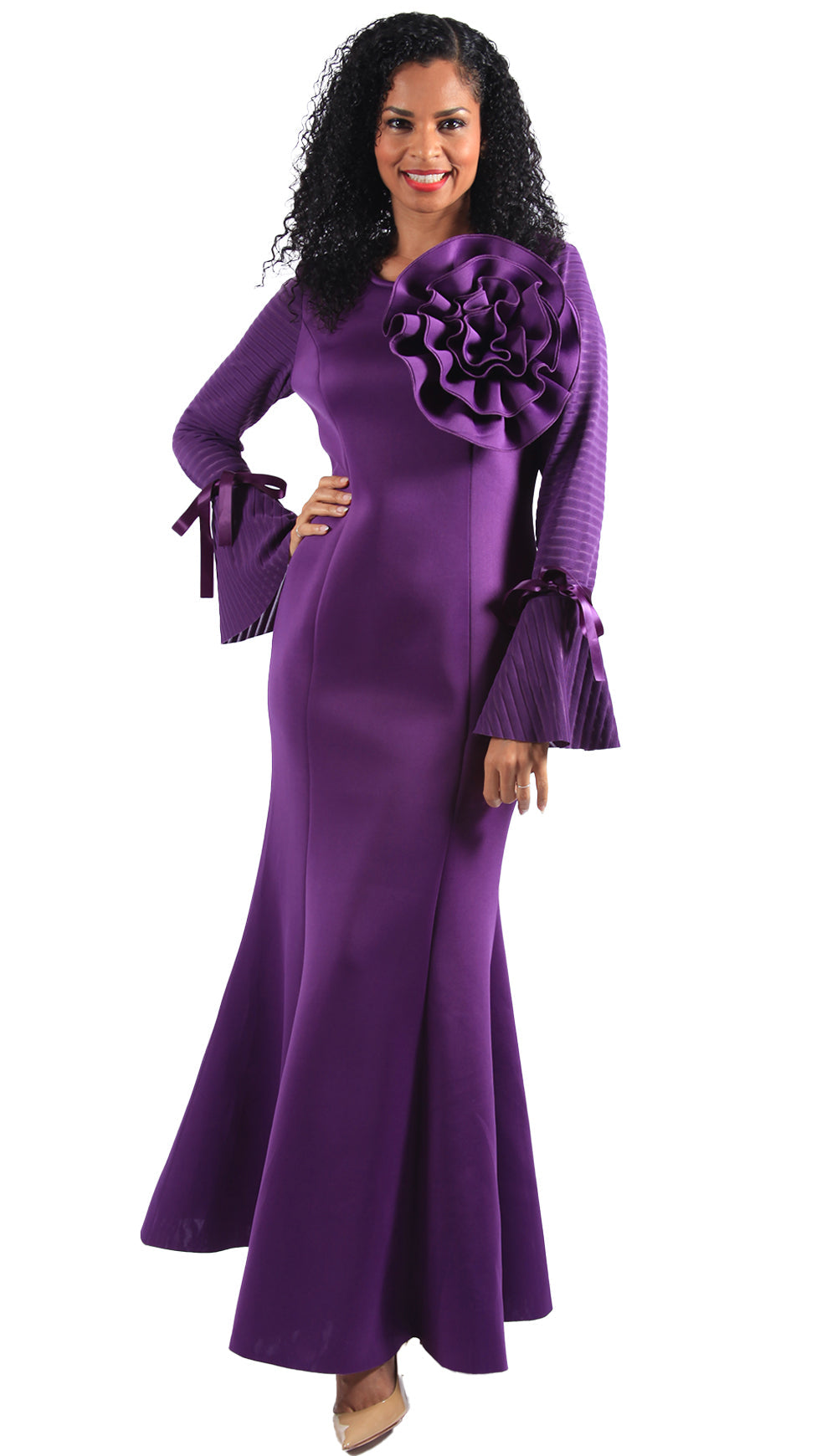 Diana Couture Dress D1054-Purple - Church Suits For Less