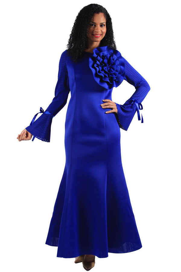 Diana Couture Dress D1054C-Royal - Church Suits For Less