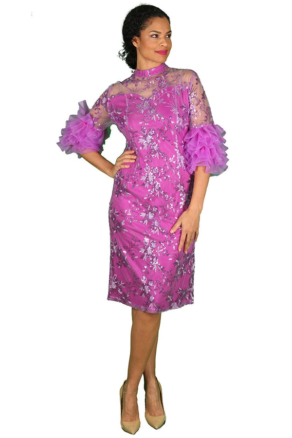 Diana Couture Dress D2016C-Purple - Church Suits For Less