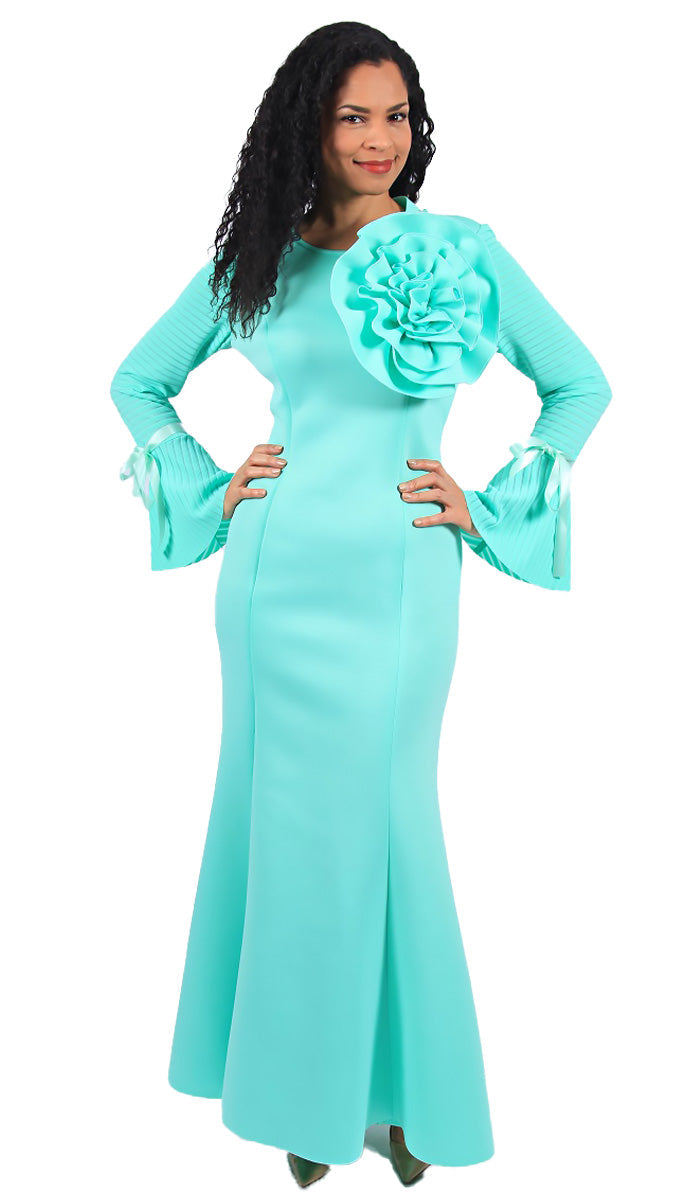 Diana Couture Dress D1054-Mint - Church Suits For Less