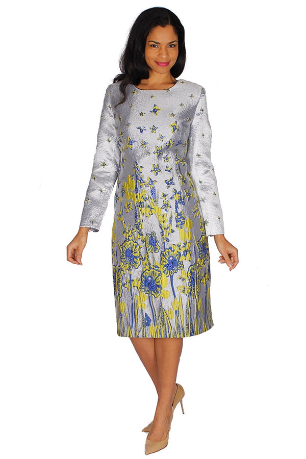 Diana Couture Dress 8533C-Blue/Green - Church Suits For Less