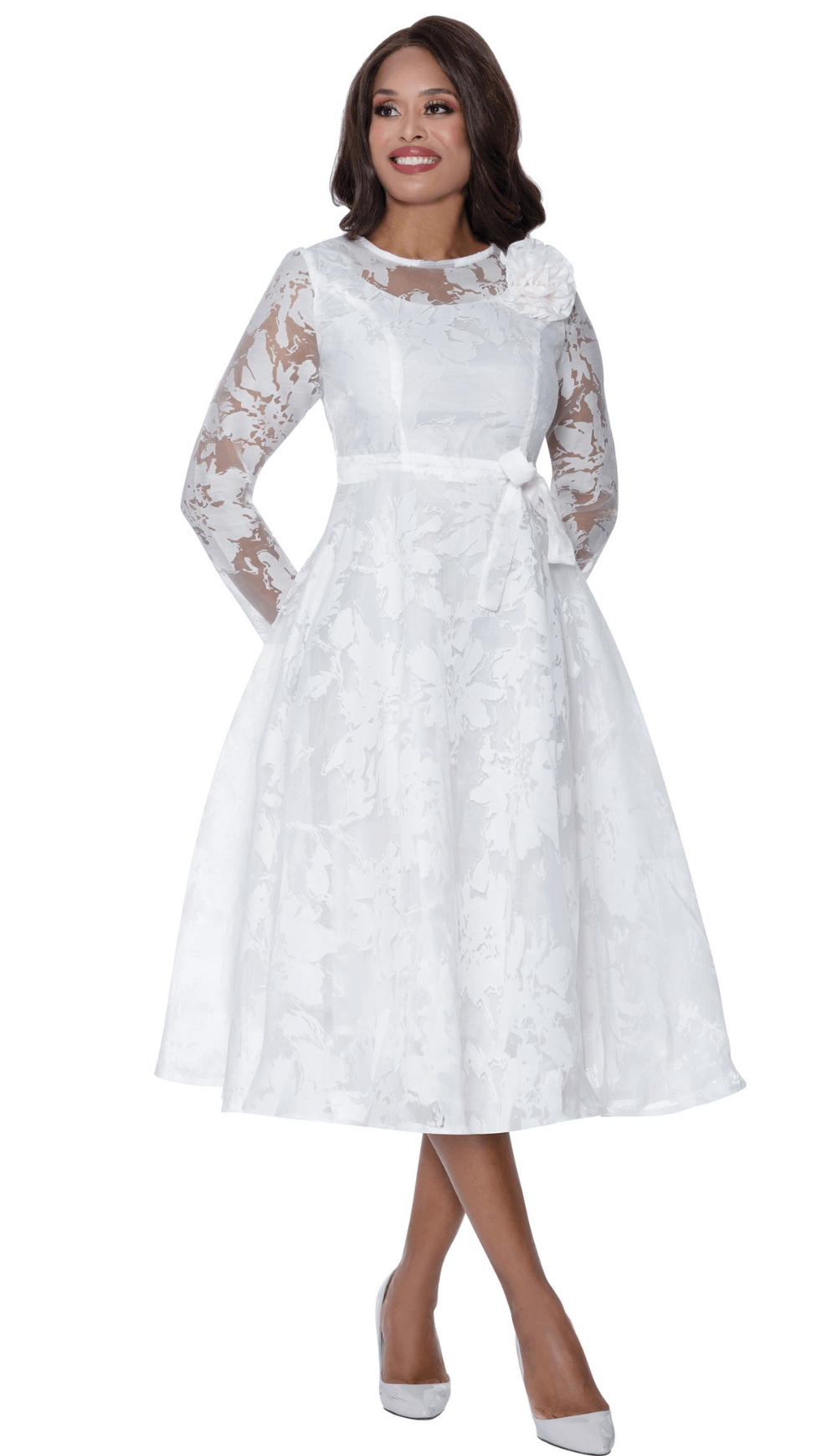 Divine Church Dress 2021C-White