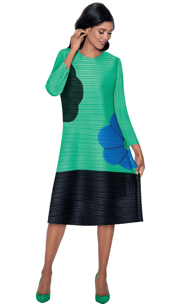 Divine Casual Dress 1652-Emerald - Church Suits For Less