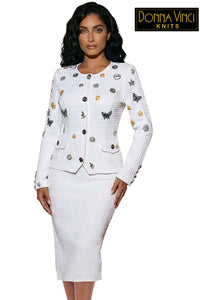 Donna Vinci Knit Suit 13459-Pure White