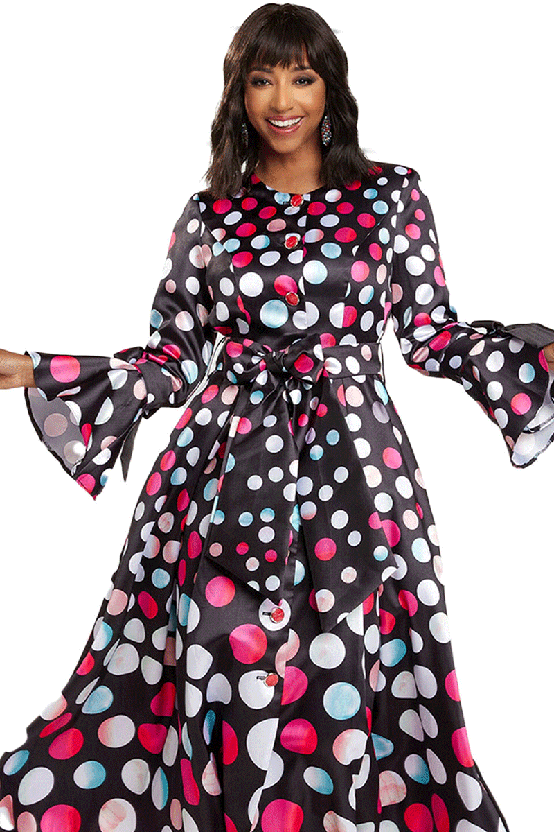 Donna Vinci Church Dress 5781C-Black/Multi