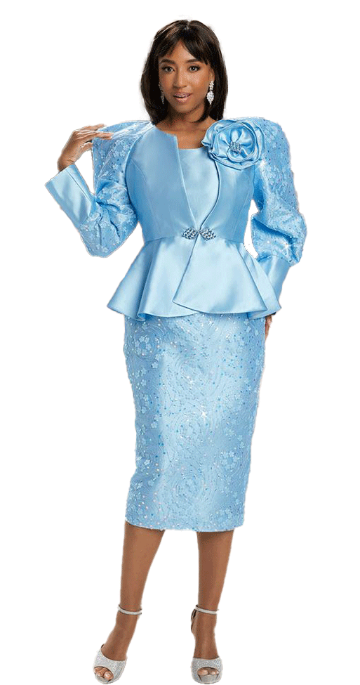 Donna Vinci Church Suit 12012C-Sky Blue
