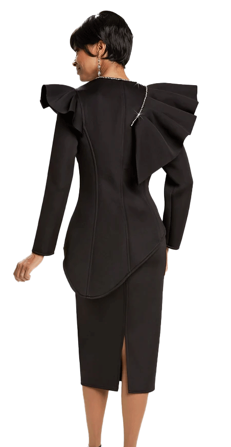 Donna Vinci Church Suit 12023C-Black