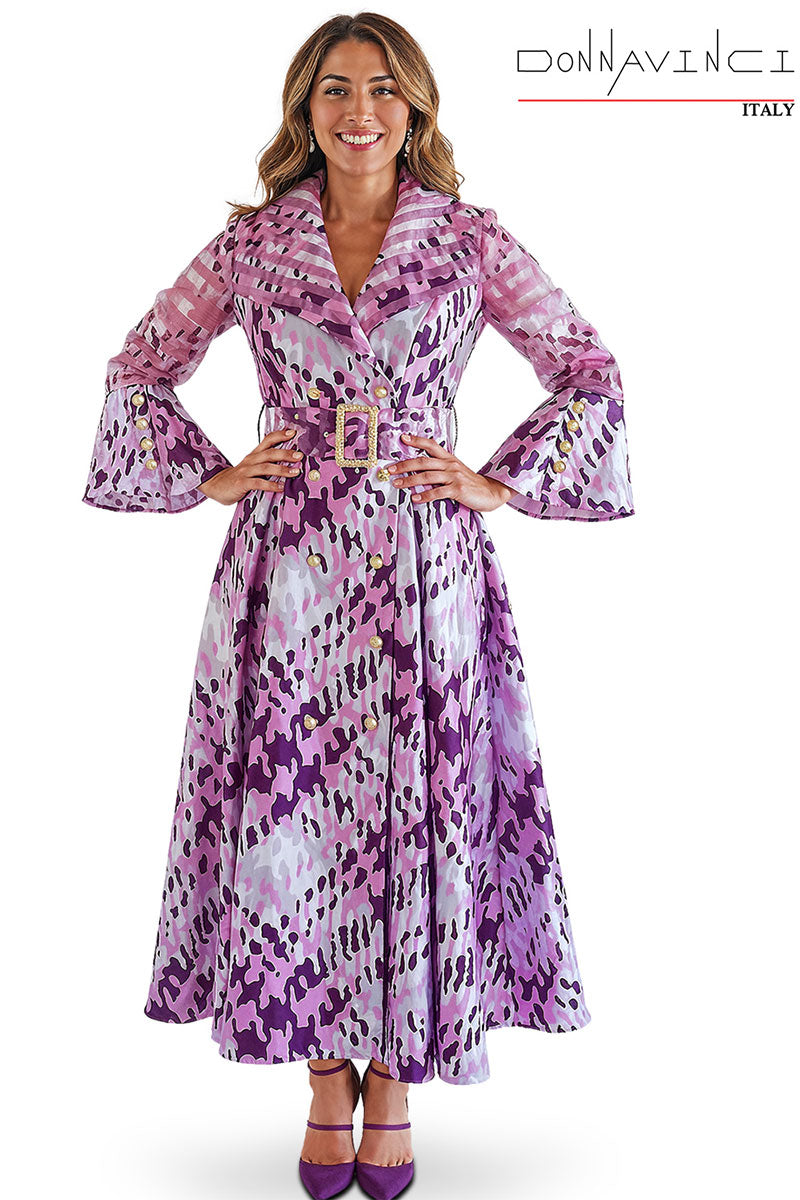 Donna Vinci Church Dress 12210-Rose/Purple