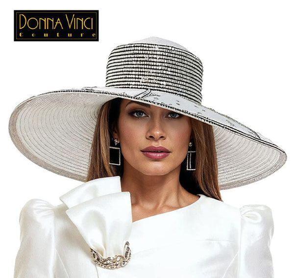 Donna Vinci Church Suit 12252-White/Black