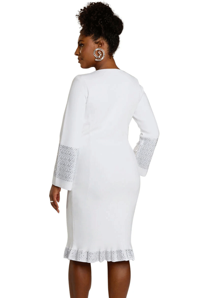 Donna Vinci Church Knit Dress 13441C-White