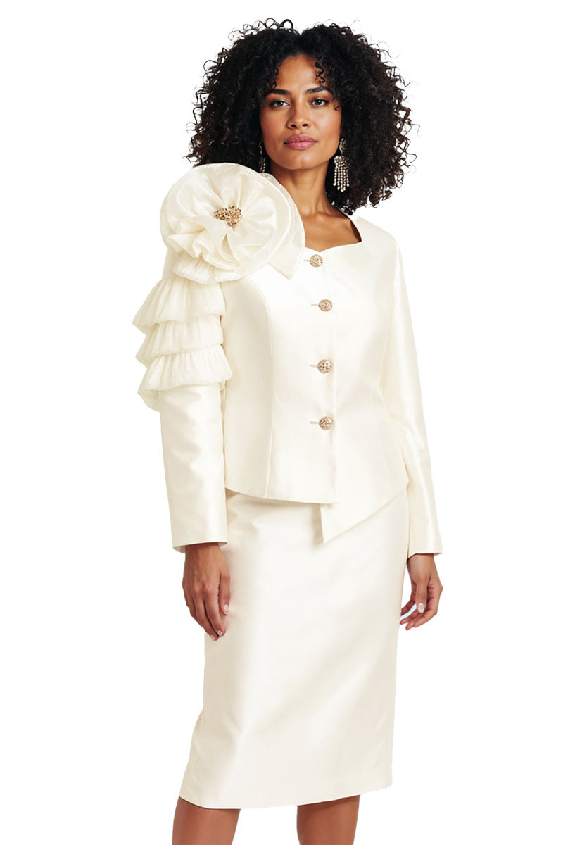 Donna Vinci Church Suit 12258-Ivory
