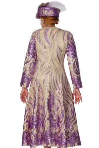 Dorinda Clark Cole Church Dress 310161C-Champagne/Purple