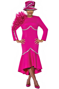 Dorinda Clark Cole Skirt Suit 5481-Magenta - Church Suits For Less