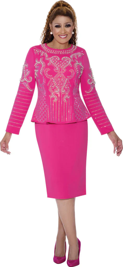 Dorinda Clark Cole Church Suit 309731C-Hot Pink