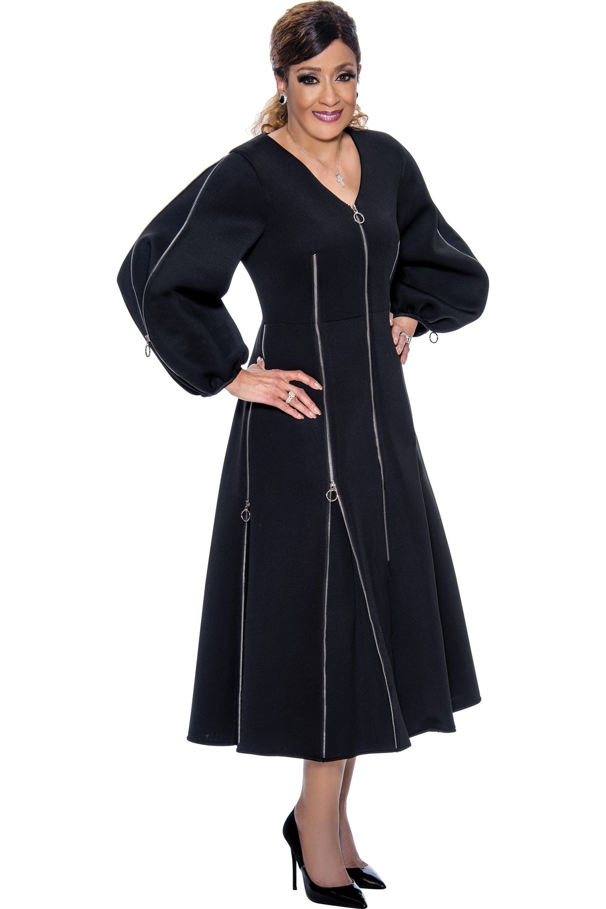 Dorinda Clark Cole Dress 4621C-Black - Church Suits For Less