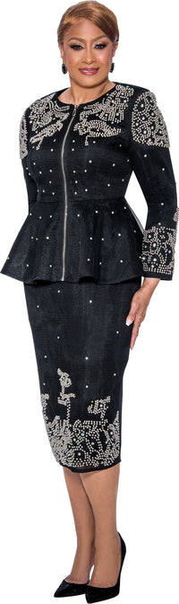 Dorinda Clark Cole skirt set 5242C-Black - Church Suits For Less