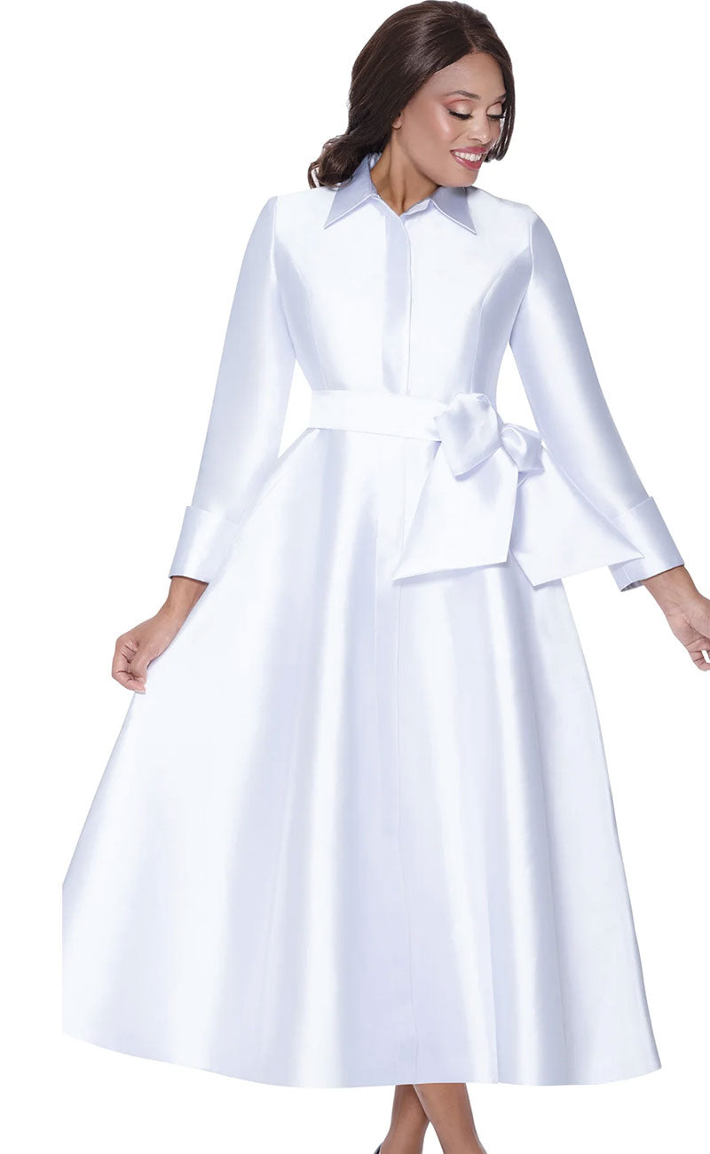 Church Dress By Nubiano 100311-White - Church Suits For Less