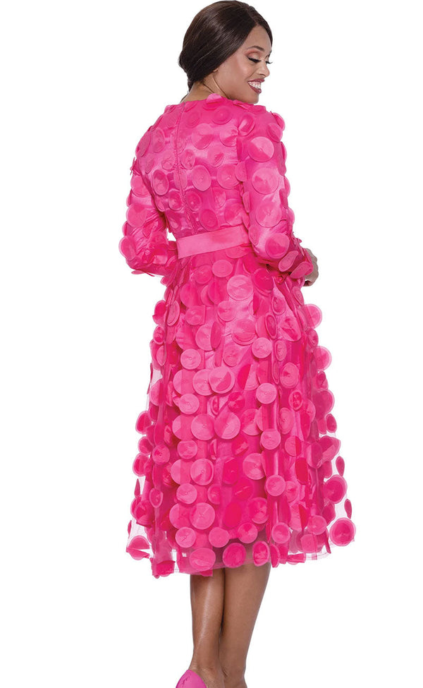 Church Dress By Nubiano 100361-Hot Pink - Church Suits For Less