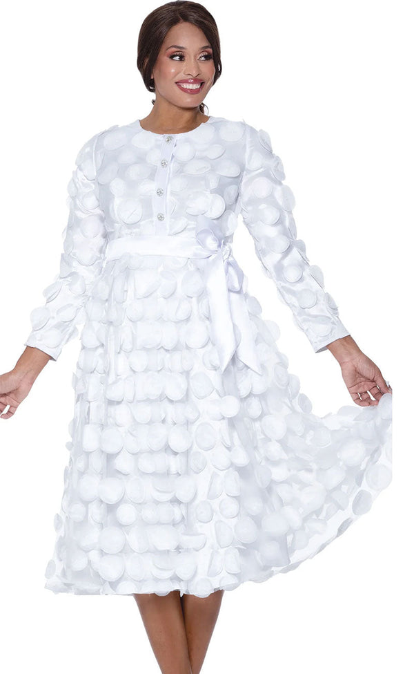 Church Dress By Nubiano 100361-White - Church Suits For Less