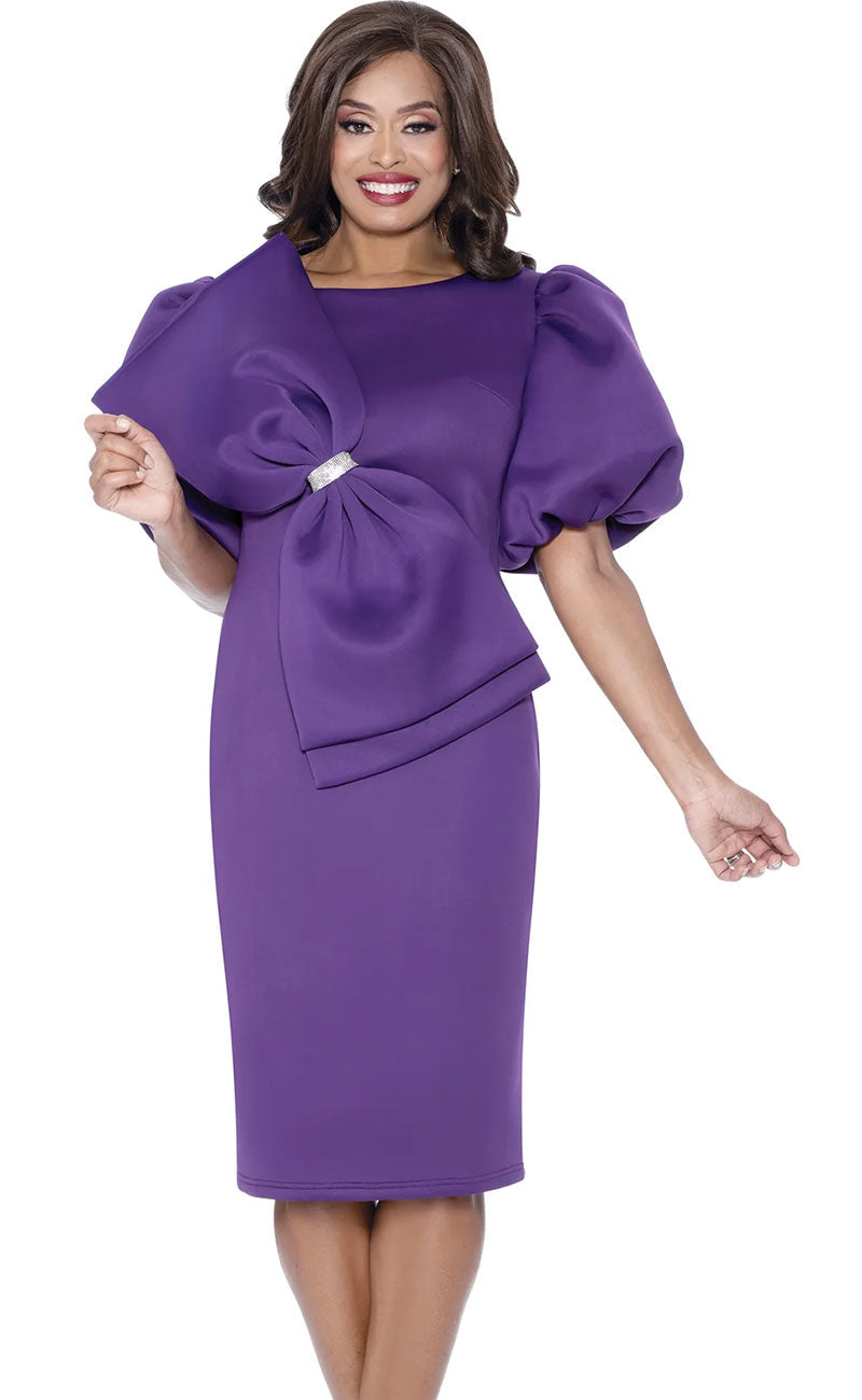 Church Dress By Nubiano 12351 - Purple - Church Suits For Less