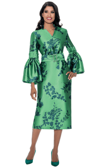 Church Dress By Nubiano 100031C-Emerald - Church Suits For Less