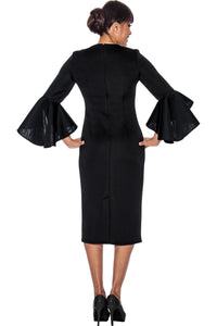 Church Dress By Nubiano 12081C-Black - Church Suits For Less