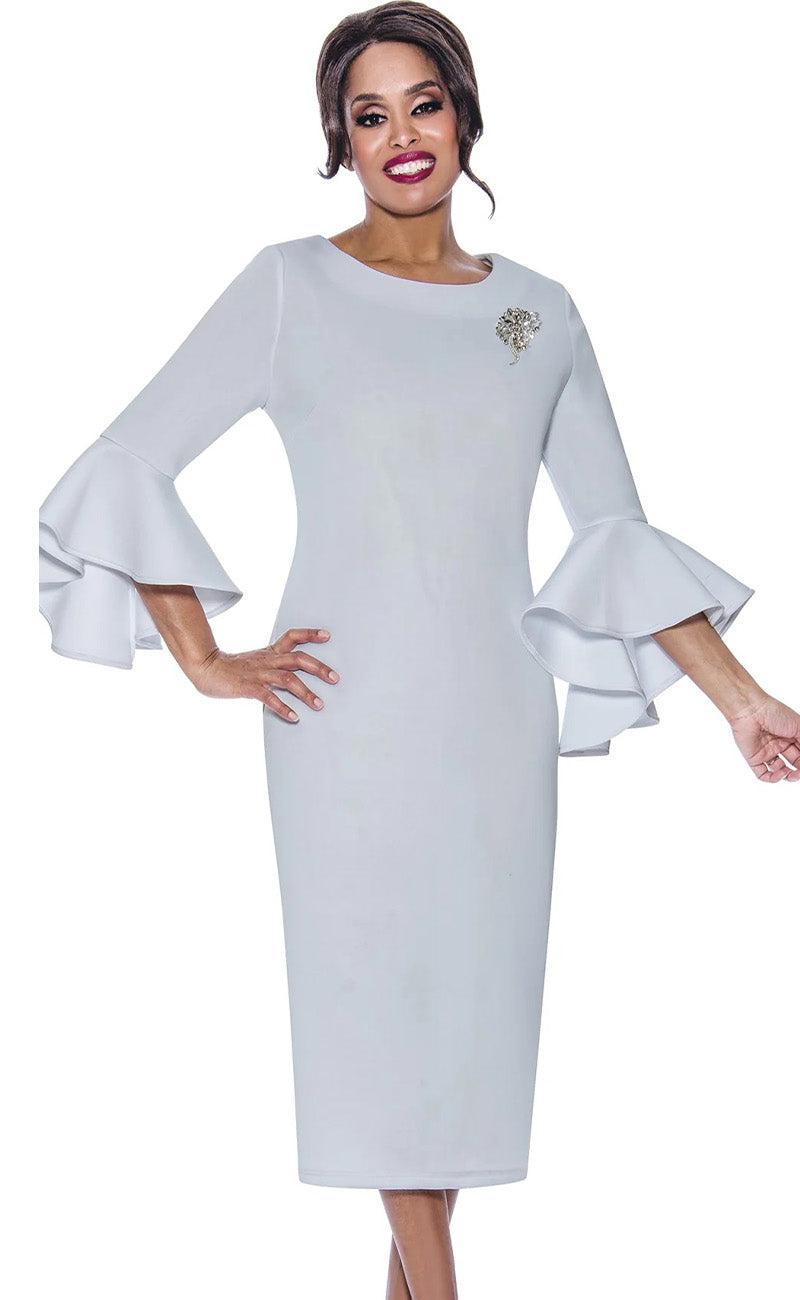 Church Dress By Nubiano 12081 - White - Church Suits For Less