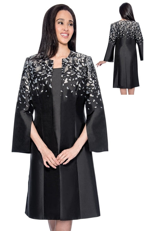 Dress By Nubiano 3772C-Black/White - Church Suits For Less