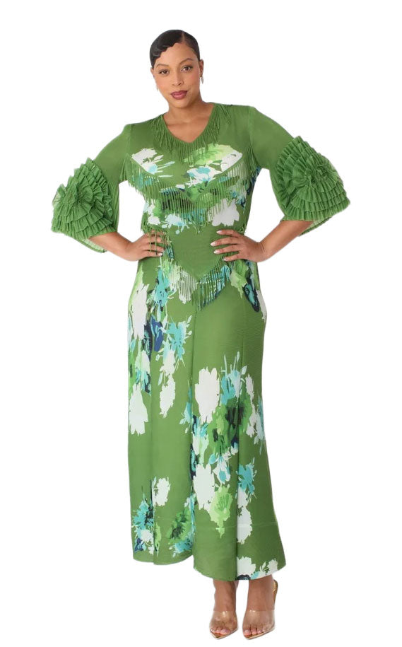 For Her Women Dress 82678-Green Multi