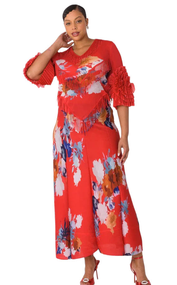 For Her Women Dress 82678-Red Multi