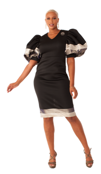 For Her Women Dress 82141C-Black - Church Suits For Less