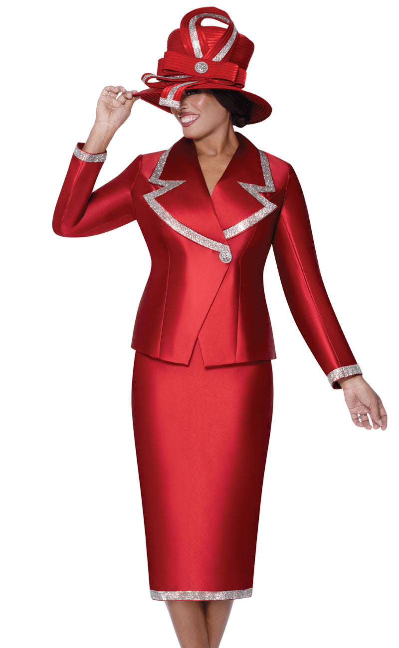 GMI Church Suit 9872-Red - Church Suits For Less